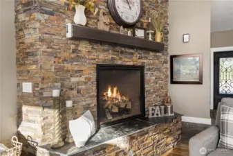 Inviting gas fireplace