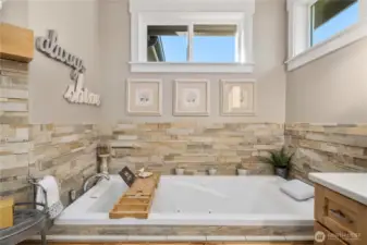 Oversized jetted tub.