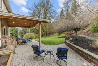 Very large patio space, partially covered for outdoor living