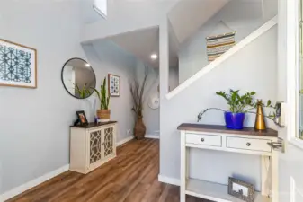 A large, welcoming entrance. A lot of natural light in this home.