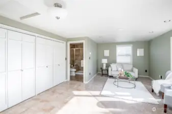 More views of the family room. The 3/4 bathroom is straight ahead.