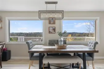 Dining area connected to the kitchen and living room