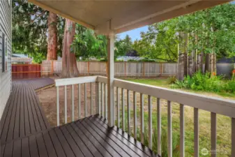 Covered deck perfect for morning coffee