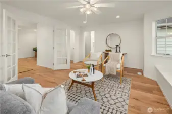Primary suite includes second room and walk-in closet