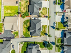 Drone view of property