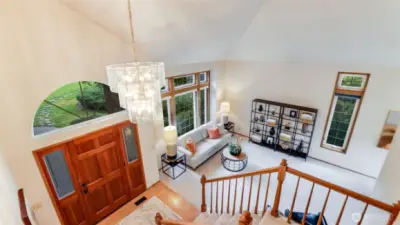 Looking down from the 2nd floor you can see how open and beautiful the design of the home shows.
