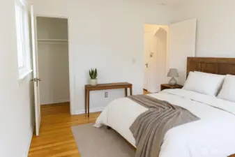 1st bedroom - virtually staged