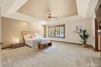 Primary Bedroom with tray ceilings