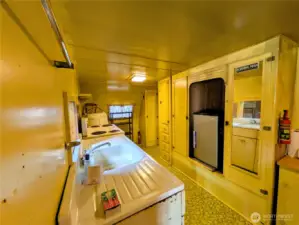 Retro 1961 trailer within the cabin.