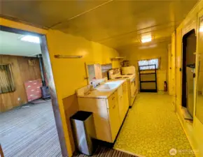 Cabin to kitchen, super cool older functional kitchen.