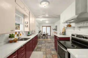 The kitchen has had some updates-