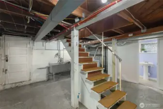 Unfinished basement leaves room for the new owner to personalize