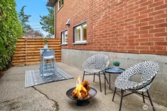 Private patio for separate entry studio apartment