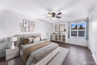 Virtually staged photo of the primary room.