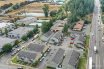 Drone phot showing the entire Cherry Orchard complex.