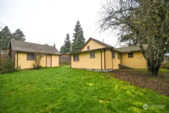 Left side view of home and garage/shop