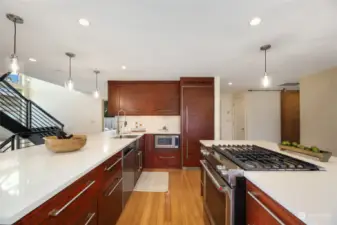 Stunning zebra wood cabinetry