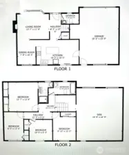 Floor plan! Den is the Huge Bonus Room