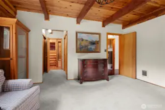 Main floor primary with dual closets, and full-bath.