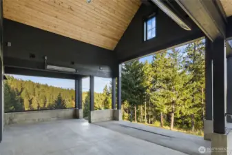 Back Deck with heaters & blinds.