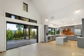 Beautiful Hardwood floors throughout living room and kitchen.