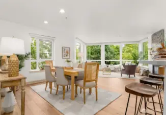 light and bright dining rom