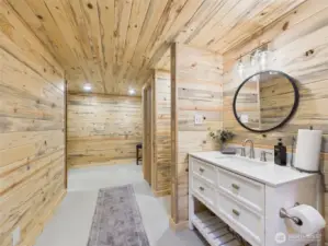 What a handsome shop bathroom!