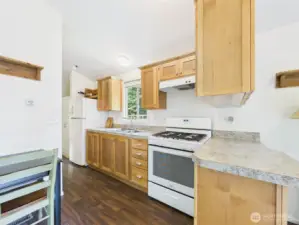 Kitchen in the tiny home.