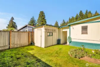 Backside of the storage/hobby area off the carport.