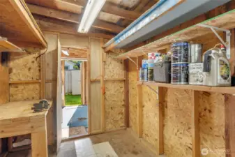 Inside the storage/hobby area.