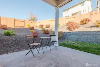 Fenced, corner lot with large covered patio