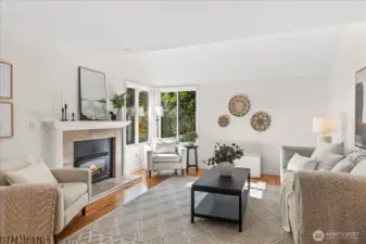Family room with second gas fireplace