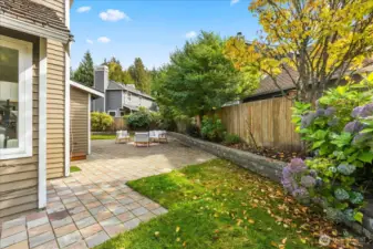 View of back yard from the side of home