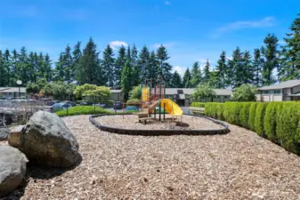 Full fenced playground for playtime