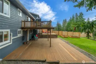 All 3 Deck views. The Lower-Level Deck is ready for your vision. Hang a Hammock, a hot tub…..a shade garden retreat……..more endless possibilities.