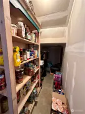 Pantry & large storage room under the stairwell, also a great place to store your emergency supplies.