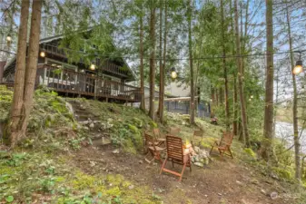 Listen to the sounds of nature from the porch, or down at the firepit...take your pick!