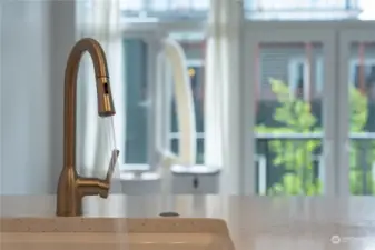 New high-arc kitchen faucet.