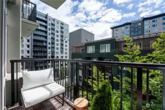 This home is ideally situated: South-facing at a level with the courtyard tree tops.