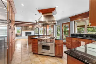 Kitchen features high-end stainless-steel appliances.