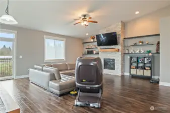 Living room with propane fireplace