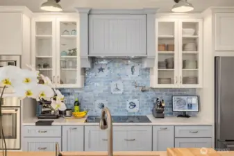 This beach inspired kitchen is perfect for an Island home with water views.