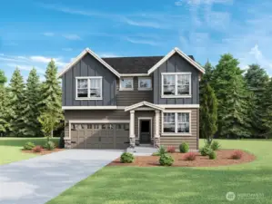 Wolf Point Ashland elevation C backs to protected wet land. Photo's are for representational purposes only. Colors and finishes may differ.