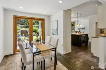 Dining room with French doors to patio