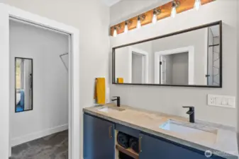 Primary Bath with 2 Sinks and Walk-In Closet