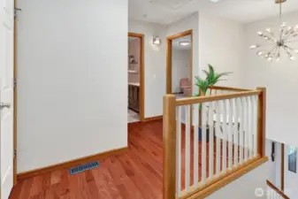 Upper floor landing area taken from primary bedroom.