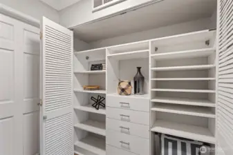 Built in California Closets not only maximize space but add to the value of the home.