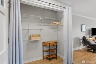 There's more room for things besides coats in this huge entry closet.