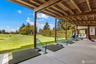 Practice your golf swing at the two driving ranges!