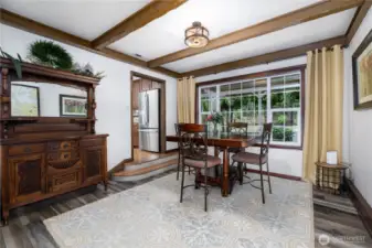 DR off the kitchen, opens to the FR